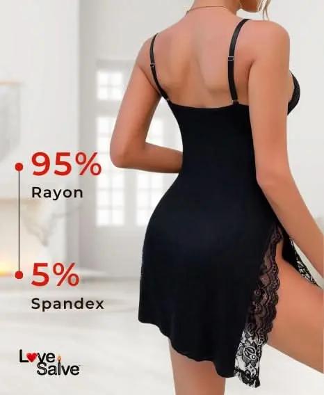 Love Salve Romantic Lace-Trimmed Nightdress with Bowknot Detail - Love Salve